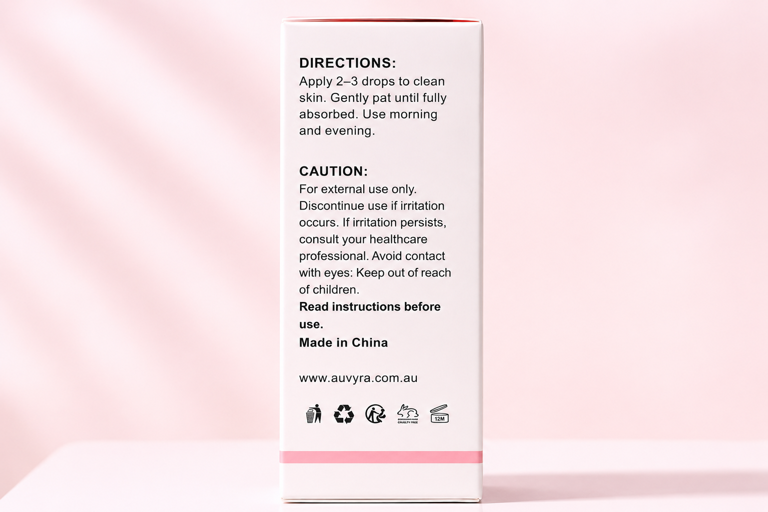 AUVYRA PDRN Pink Peptide Serum directions and caution